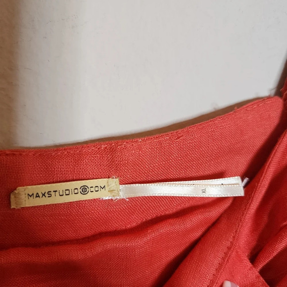 Max Studio 100% linen coral maxi dress. Women's size XL. - Picture 4 of 17